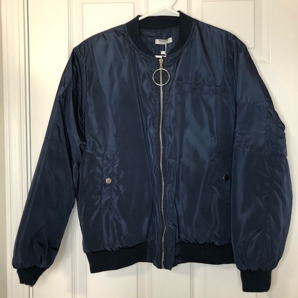 NWT Zeegoo Varsity/Bomber Jacket Blue Large - Picture 3 of 5